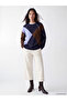 Özmarka New Season Navy Blue Diamond Patterned Women's Knitwear Tunic - 2