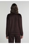 Regular Fit Zippered Plain Women's Purple Sweatshirt - 2