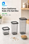 Square Storage Container Set of 3 Black 650-1300-1900 ml - 2
