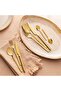 Destina 18 Piece Dessert Fork Spoon Knife Set Shiny Gold - 2