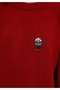 Relax Fit Round Neck Embroidered Women's Red Sweater - 4