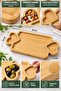 25X14X1.4 cm 3-Compartment Wooden Bamboo Serving Presentation Board Rectangular with Heart Handle - 5