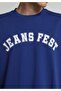 Oversize Fit Round Neck Plain Men's Blue Short Sleeve T-Shirt - 4