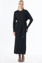 Belted Knitwear Dress Black - 2