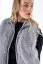 High Collar Fur Detailed Vest Gray - 7