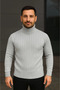 Men's Turtleneck Knitted Sweater Cotton Thick Corded Fabric Woven, Regular Fit Long Sleeve Winter m - 2