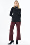 Half Turtleneck Ribbed Knit Sweater Black - 2