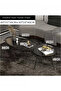 Oval Nesting Coffee Table Set of 2, Round End Tables with Fluted, Creative Wooden Sofa Side TablesModern Center Table for Living Room Bedroom Office Balcony - 2