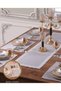 Zara Dinner Set Table Set for 6 People 7 Piece Supla Runner Set Gray-Cream