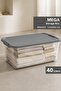 40Lt Large Size Storage Box - Lockable Lid Elora Multi-Purpose Organizer Organizer Box Gray