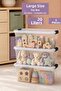 3-Piece Organizer with Locking Lid - Children's Item Organization Baby Room Toy Storage Box 20Lt Transparent
