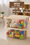 2-Piece Organizer with Lockable Lid - Baby Room Storage Box Children's Toy Organizer 40Lt Beige