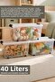 3-Piece Lockable Lid Storage Box - Baby Room Organizer Children's Toy Organizer 40Lt Transparent - 4