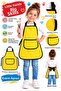 Kids Apron with Pockets Painting Event Activity Apron Washable Nursery Kindergarten Kitchen Painting Apron Liquid Proof for 5-10Y