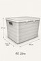 2-Piece 40 L Storage Box with Lid Multi-Purpose Plastic Organizer Organizer Box - 5