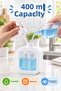 Set of 2 400 ml Countertop Liquid Soap Dispensers with Transparent Reservoir Bathroom Kitchen Dishwashing Detergent Dispenser Set Byz - 8
