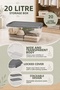 2-Piece 20Lt Lockable Lid Storage Box - Elora Multi-Purpose Cabinet Organizer Organizer Box Gray - 3