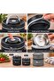 2-Layer Fan 304 Stainless Steel Food Thermos 420+550 ml with Thermal Insulation Bag Black - 4