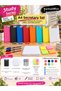 A4 Covered Secretary Work Set Orange – 50 Sheets of Unlined Paper, 3 Ballpoint Pens and 4 Colored Sticky Notes - 2