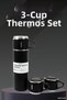 Spt-Gld Thermos Set Stainless Steel Vacuum Thermos Set with 3 Cups 500 ml up to 12 Hours (75509) Is - 5