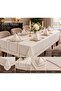 Bronze Piccolo Cream Color Boxed Tablecloth Set – 1 Runner and 12 Napkins Dowry Tableware Set - 3