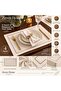 4 Pieces Bronze Piko Cream Color American Service Placemat 35X45 cm – Stylish Linen Look Placemat - 2