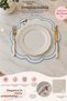 12 Pieces Love Birds Model Double Row Embroidered Blue American Service Tablecloth Set - 5