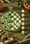 Set of 6 Glass Tea Plates – Olive Branch and Checkerboard Pattern 12 cm – 6 Tea Plates - 2