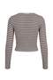 Kahverengi Çizgili Fitted Bisiklet Yaka Düğmeli Crop Yumuşak Örme Bluz TWOAW27BZ00172 - 6
