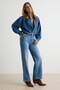 Premium Mavi Az Esnek Yüksek Bel Wide Leg Geniş Paça Jeans TWOAW27JE00086 - 3