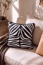 Zebra Patterned Velvet Textured Cushion Cover 43X43Cm Tphaw27Kkk00010 - 2