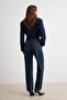 Premium Koyu Mavi Tencel Karışımlı Yüksek Bel Straight Jeans TWOAW27JE00200 - 6