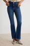 Premium Koyu Mavi Orta Esnek Düşük Bel İspanyol Paça Flare Jeans TWOAW27JE00204 - 4