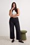 Antrasit Antrasit Yüksek Bel Wide Leg Jeans TBBAW27CJ00003 - 5