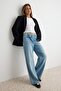 Premium Mavi Tencel Karışımlı Normal Bel Wide Leg Jeans TWOAW27JE00150 - 2