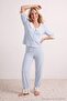 Blue Striped Viscose Woven Pajamas Set Thmaw27Pt00115 - 6