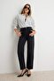 Premium Siyah Tencel Karışımlı Yüksek Bel Straight Jeans TWOAW27JE00200 - 2
