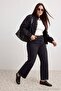 Antrasit Antrasit Yüksek Bel Wide Leg Jeans TBBAW27CJ00003 - 2