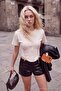 Stone Waist Belted Corset Detailed Crop/Short Knitted Blouse Twoaw27Bz00345 - 4