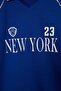 Cobalt Blue City Printed Thick Fleece Lined Oversize Polo Collar College Knitted Sweatshirt Twoaw27Sw00167 - 7