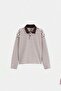 Brown 100% Cotton Tok Fabric Girls' Striped Knitted Sweatshirt Tkdaw27Sw00031 - 5