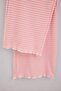 Pink-Multicolor Striped Half Placket Knitted Large Size Pajama Set Tbbaw27Ai00051 - 3