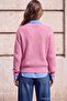 Wardrobe Essentials Pink V-Neck Moher Blended Thin Knitwear Sweater Twoaw27Kz00034 - 4