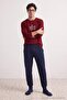 Burgundy Regular Fit Slogan Printed Knitted Pajama Set TMNAW22PT0759 - 2