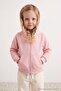 Pink Girls' Hooded Plain Knitted Sweatshirt Tkdaw27Sw00003