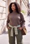 Wardrobe Essentials Mink Alpaca Wool Blended Premium Yarn Crop Knit Sweater Tbbaw27An00020 - 4