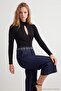 Siyah Dik Yaka Göğüs Dekolteli Çıtçıtlı Body TPRAW27BD00015 - 3