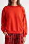 Wardrobe Essentials Red Stitch Detail Oversize Patch Detail Knitted Sweatshirt Twoaw27Sw00077