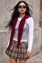 Bordo Kapşonlu Atkı Trend Balaklava Triko TWOAW26BR00007 - 2