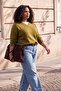 Wardrobe Essentials Yağ Yeşil Basic Geniş Kalıp Yumuşak Dokulu Triko Kazak TBBAW26AN00069 - 3